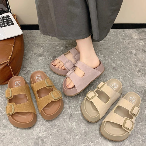 Summer New Fashion Open Toe Beach Chunky Comfortable Slippers CODE: KAR3159