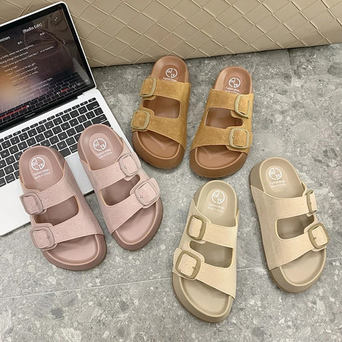 Summer New Fashion Open Toe Beach Chunky Comfortable Slippers CODE: KAR3159