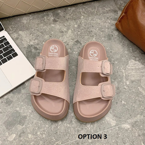 Summer New Fashion Open Toe Beach Chunky Comfortable Slippers CODE: KAR3159