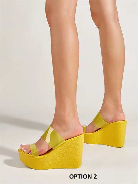 Fashion Open Toe Sexy Transparent  High Heels Platform Sandals CODE: KAR3165
