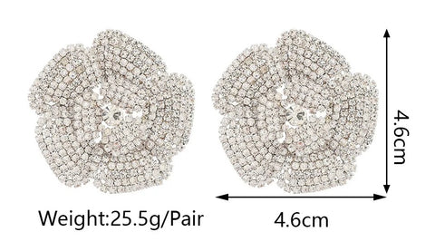 Crystal Flower Stud Big Party Weddings Earring CODE: KAR3169