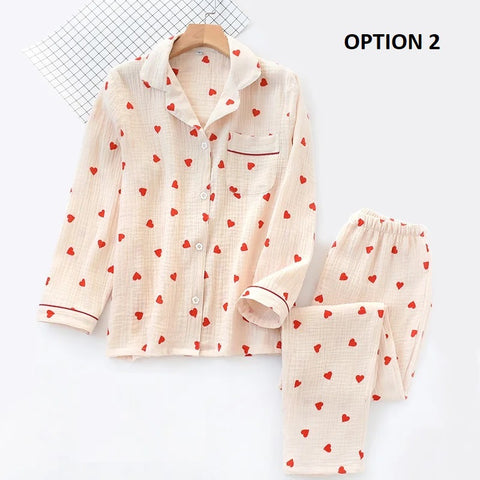 New Printed Loose Pants Valentine Love Pajamas Two Piece Set CODE: KAR3188