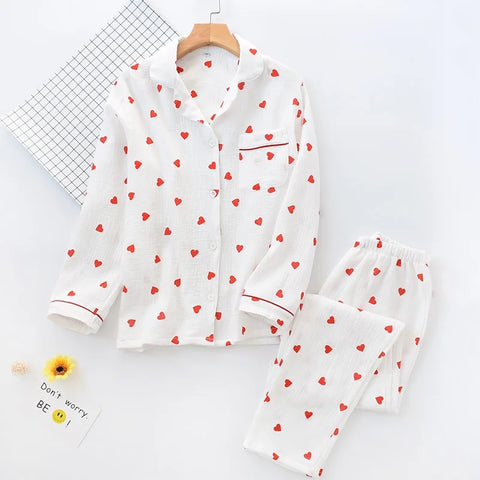 New Printed Loose Pants Valentine Love Pajamas Two Piece Set CODE: KAR3188