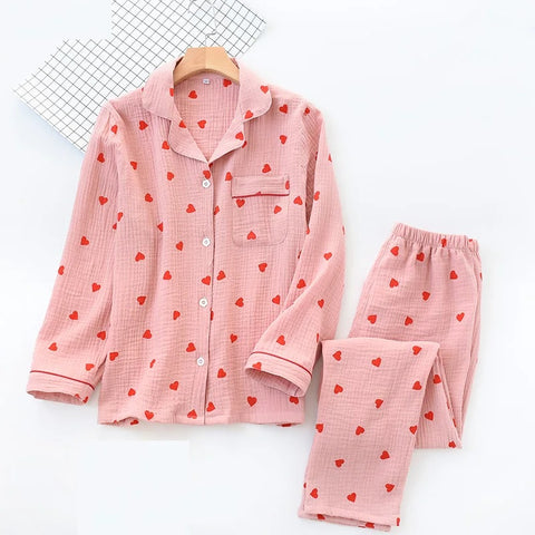 New Printed Loose Pants Valentine Love Pajamas Two Piece Set CODE: KAR3188