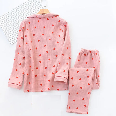 New Printed Loose Pants Valentine Love Pajamas Two Piece Set CODE: KAR3188