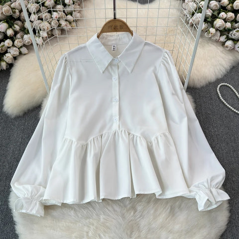 New Designed Turn-down Collar T-shirt + Denim Vest Lace-up Elastic Waist Two Piece CODE: KAR3189