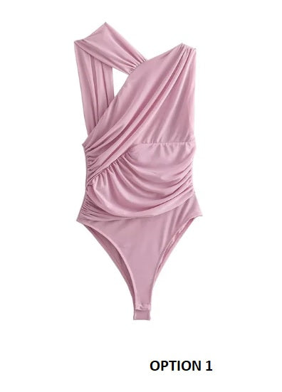 Summer Slim Hollow Out Irregular Sleeveless One Pieces Bodysuit CODE: KAR3193