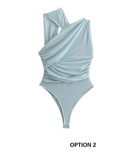 Summer Slim Hollow Out Irregular Sleeveless One Pieces Bodysuit CODE: KAR3193