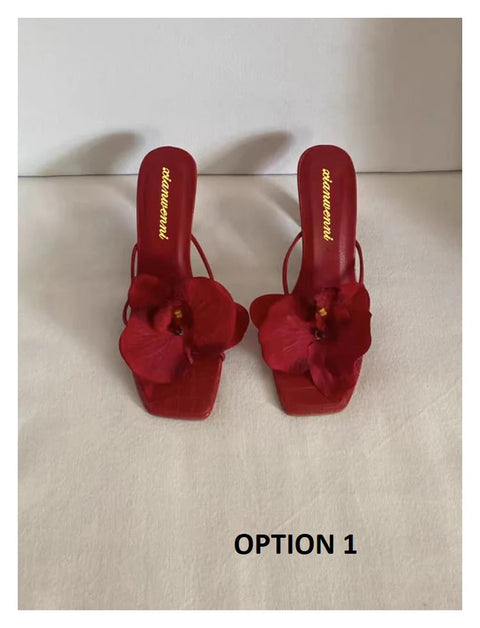 Summer New Elegant Flowers Design Casual Fashionable High Heel CODE: KAR3195