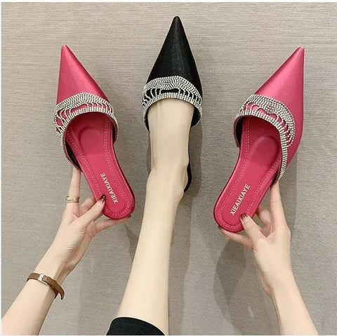 New Pointed Toe Fashion Slides Muller All-match Flat-bottomed Slippers CODE: KAR3196
