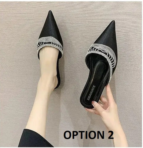 New Pointed Toe Fashion Slides Muller All-match Flat-bottomed Slippers CODE: KAR3196