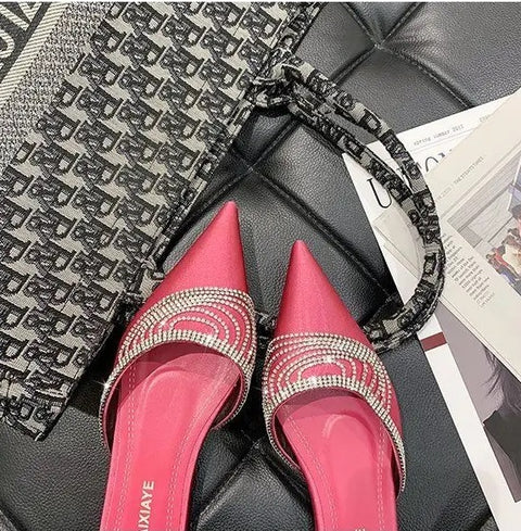 New Pointed Toe Fashion Slides Muller All-match Flat-bottomed Slippers CODE: KAR3196