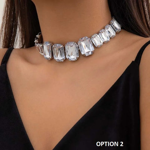 New Rhinestone Choker Exquisite Shiny Crystal Water Drop Shaped Necklace CODE: KAR3200