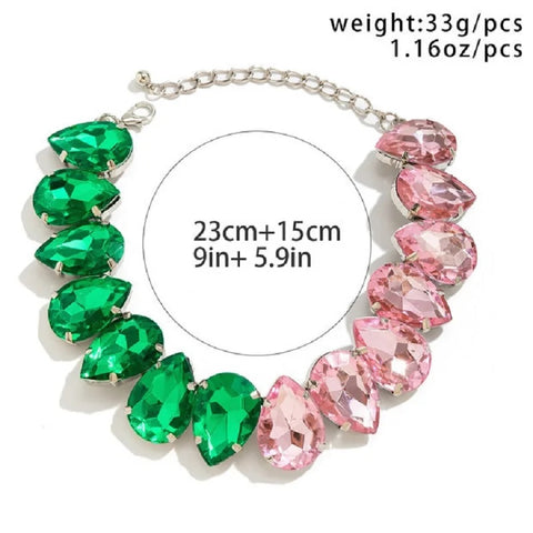 New Rhinestone Choker Exquisite Shiny Crystal Water Drop Shaped Necklace CODE: KAR3200