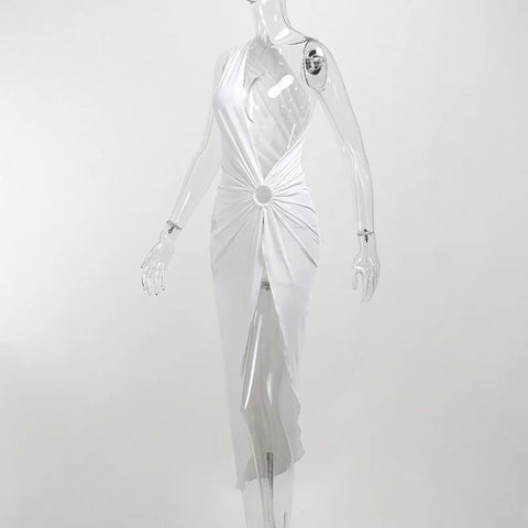 Sexy One-shoulder Asymmetric Midi Cover Tunic Beachwear Swimwear CODE: KAR3207