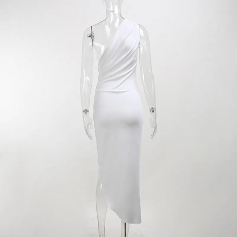 Sexy One-shoulder Asymmetric Midi Cover Tunic Beachwear Swimwear CODE: KAR3207