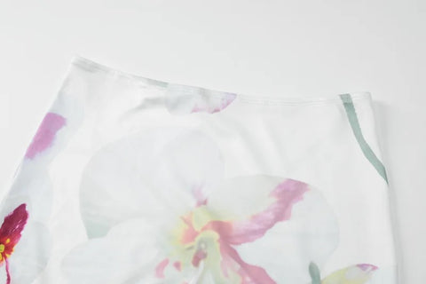 New Floral Print Long Skirt Elegant Sexy 2 Piece Set CODE: KAR3223