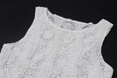 New Lace Slim Sleeveless Crop Top Casual Skirt 2 Piece Set CODE: KAR3226