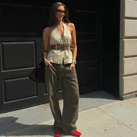 Summer New Sexy Halter Top And Mini Skirt Two Piece Set CODE: KAR3228