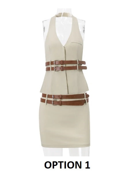 Summer New Sexy Halter Top And Mini Skirt Two Piece Set CODE: KAR3228