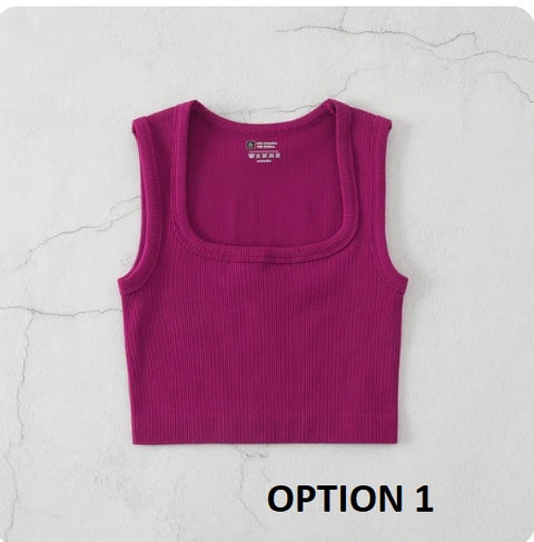 New Square Neck Vest Sexy Gym Yoga Top CODE: KAR3230