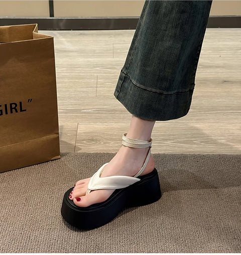 New Summer Gladiator Clip Toe Cross Strap Platform Sandal CODE: KAR3233