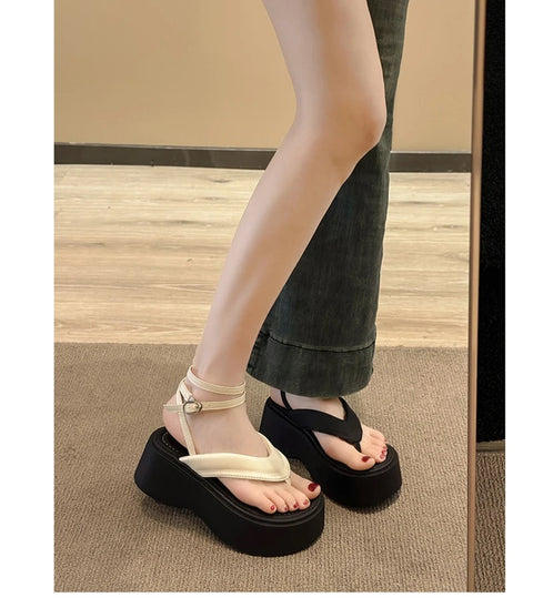 New Summer Gladiator Clip Toe Cross Strap Platform Sandal CODE: KAR3233