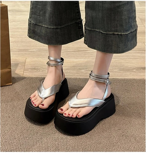 New Summer Gladiator Clip Toe Cross Strap Platform Sandal CODE: KAR3233
