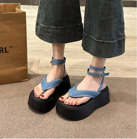 New Summer Gladiator Clip Toe Cross Strap Platform Sandal CODE: KAR3233
