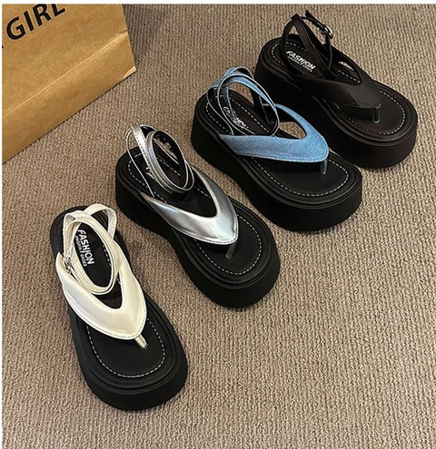 New Summer Gladiator Clip Toe Cross Strap Platform Sandal CODE: KAR3233
