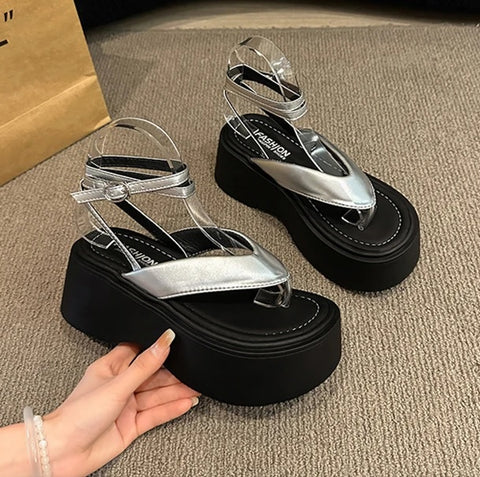 New Summer Gladiator Clip Toe Cross Strap Platform Sandal CODE: KAR3233
