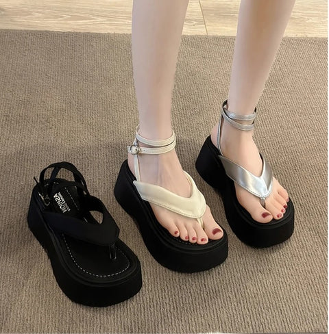 New Summer Gladiator Clip Toe Cross Strap Platform Sandal CODE: KAR3233
