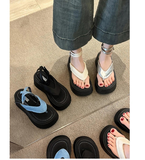 New Summer Gladiator Clip Toe Cross Strap Platform Sandal CODE: KAR3233