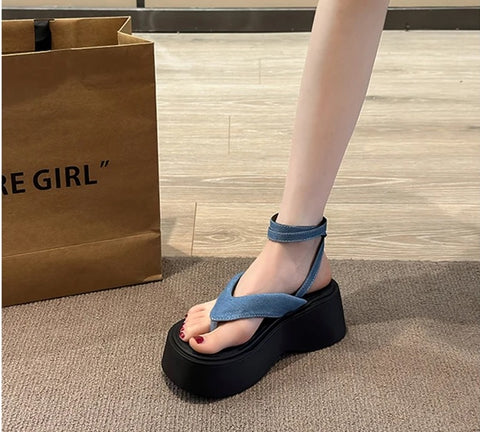 New Summer Gladiator Clip Toe Cross Strap Platform Sandal CODE: KAR3233