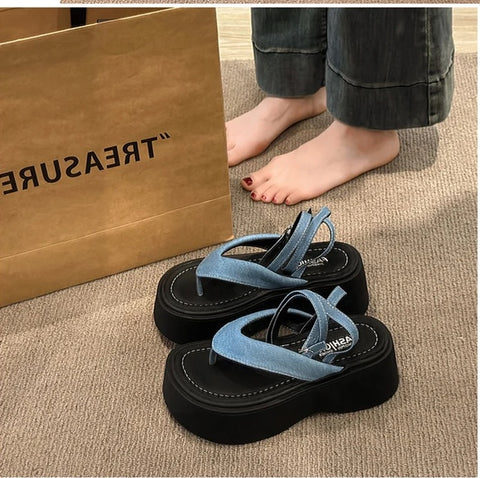 New Summer Gladiator Clip Toe Cross Strap Platform Sandal CODE: KAR3233