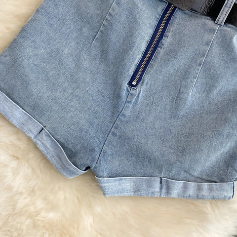 New Strapless Loose High Waist Casual Wide Leg Short Jumpsuit CODE: KAR3235