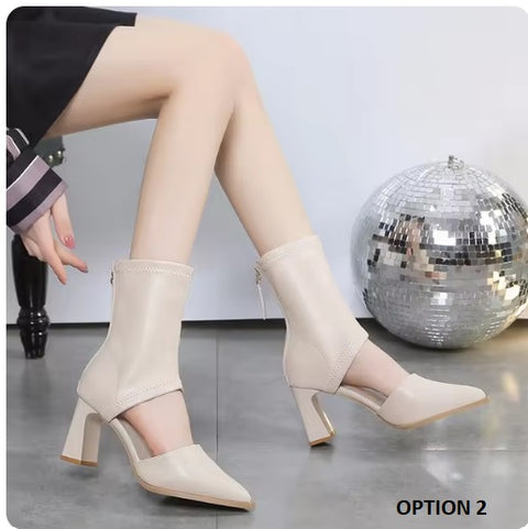 New summer pointed toe bun hollow thick heel CODE: KAR3237