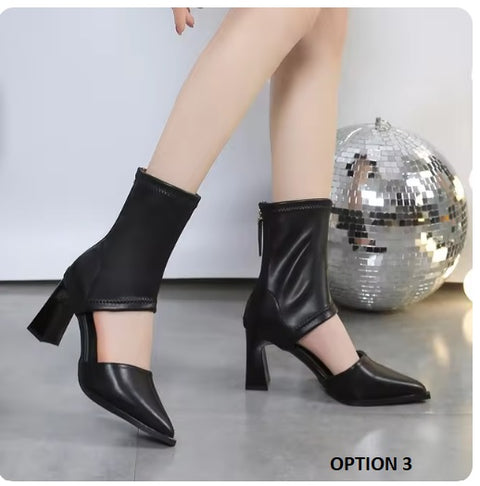 New summer pointed toe bun hollow thick heel CODE: KAR3237