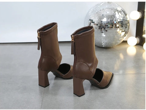 New summer pointed toe bun hollow thick heel CODE: KAR3237