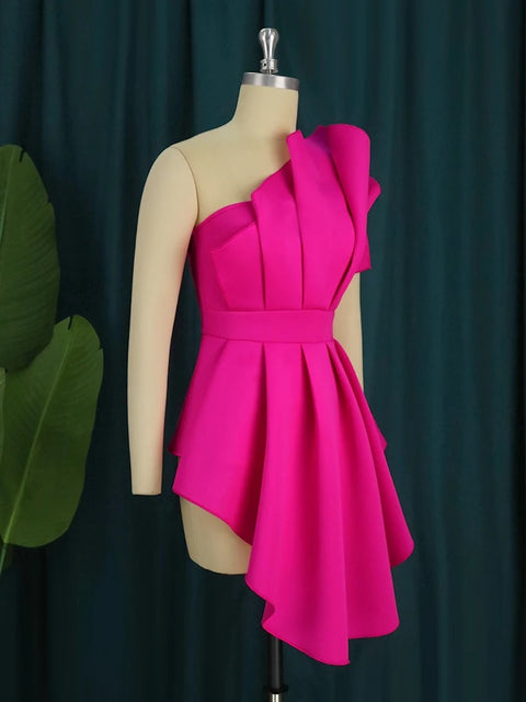 Sexy Bodycon Ruffles Irregular Evening Cocktail Top CODE: KAR3238