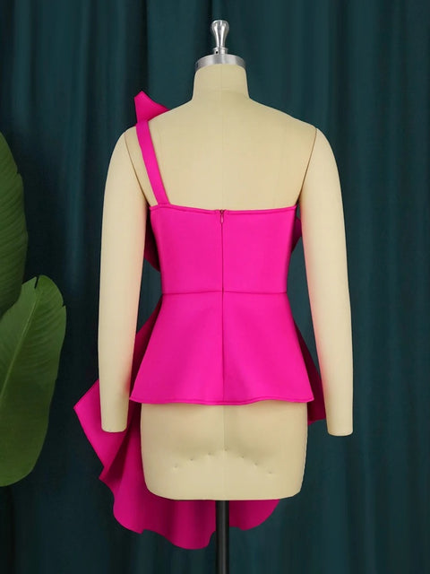 Sexy Bodycon Ruffles Irregular Evening Cocktail Top CODE: KAR3238