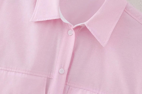 New Patchwork Elegant Solid Sweet Laple Single Breasted Long Sleeves Shirt CODE: KAR3245