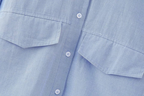 New Patchwork Elegant Solid Sweet Laple Single Breasted Long Sleeves Shirt CODE: KAR3245