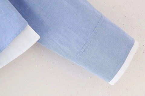 New Patchwork Elegant Solid Sweet Laple Single Breasted Long Sleeves Shirt CODE: KAR3245