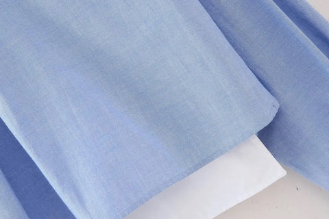 New Patchwork Elegant Solid Sweet Laple Single Breasted Long Sleeves Shirt CODE: KAR3245