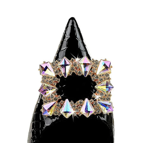 New Pumps Pointed Toe Bling  Rhinestone Buckle Stiletto High Heels CODE: KAR3256