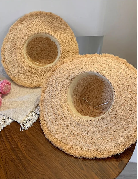Summer Wide Brim Rose Flower Travel Fairy Flower Straw Panama Sombrero Hat CODE: KAR3264