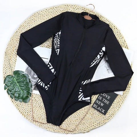New Long Sleeve Surfing Print Swimming Swimwear CODE: KAR3265