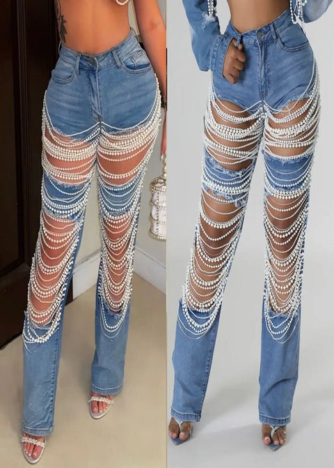 New Sexy High Waist Elegant Beading Pant CODE: KAR3266