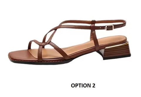 New Designer Cross-tied Gladiator Narrow Band Low Heels Sandal CODE: KAR3269